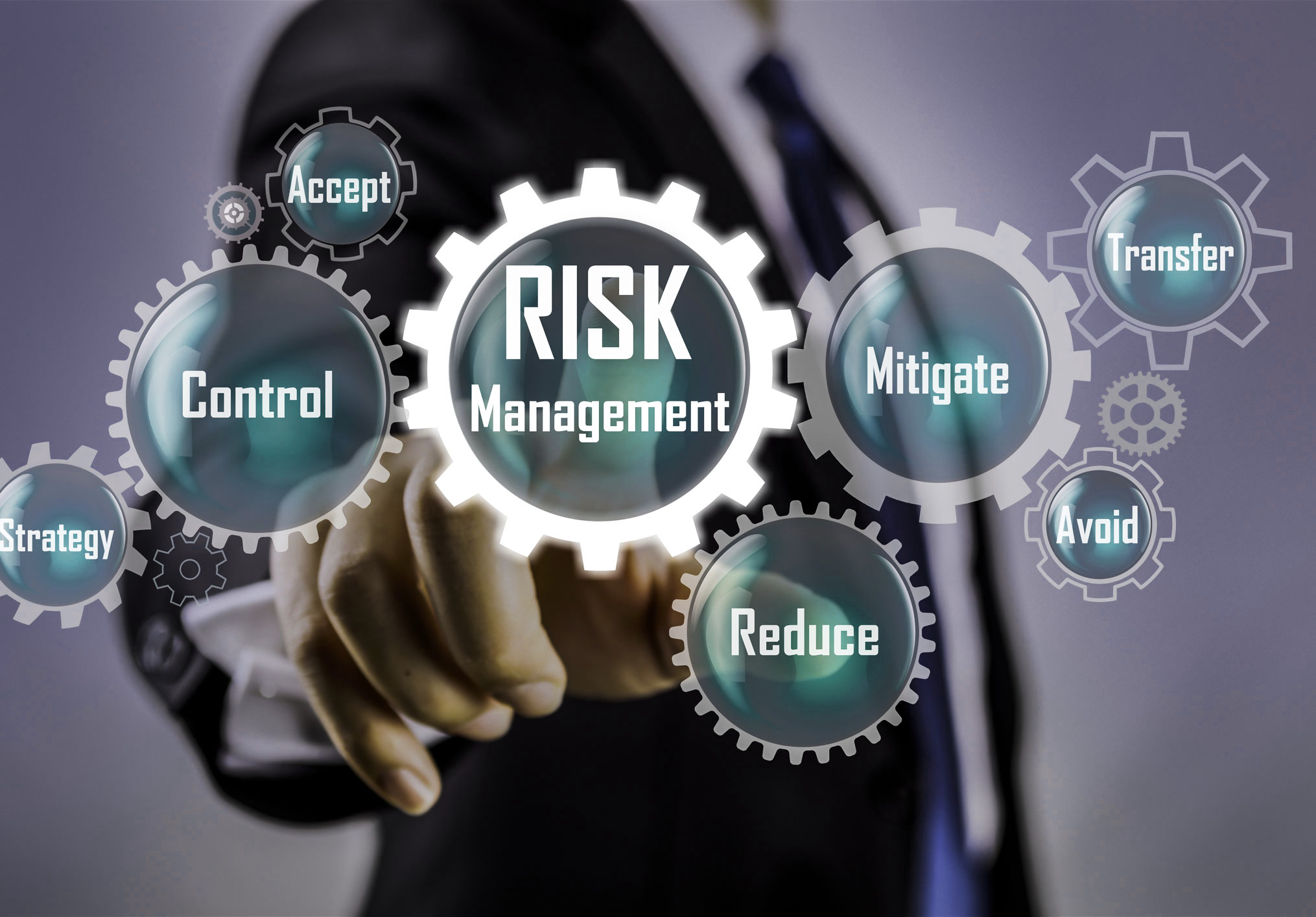 A flowchart infographic on the benefits of risk management strategies including risk assessment, identification, control, analysis, and investment.