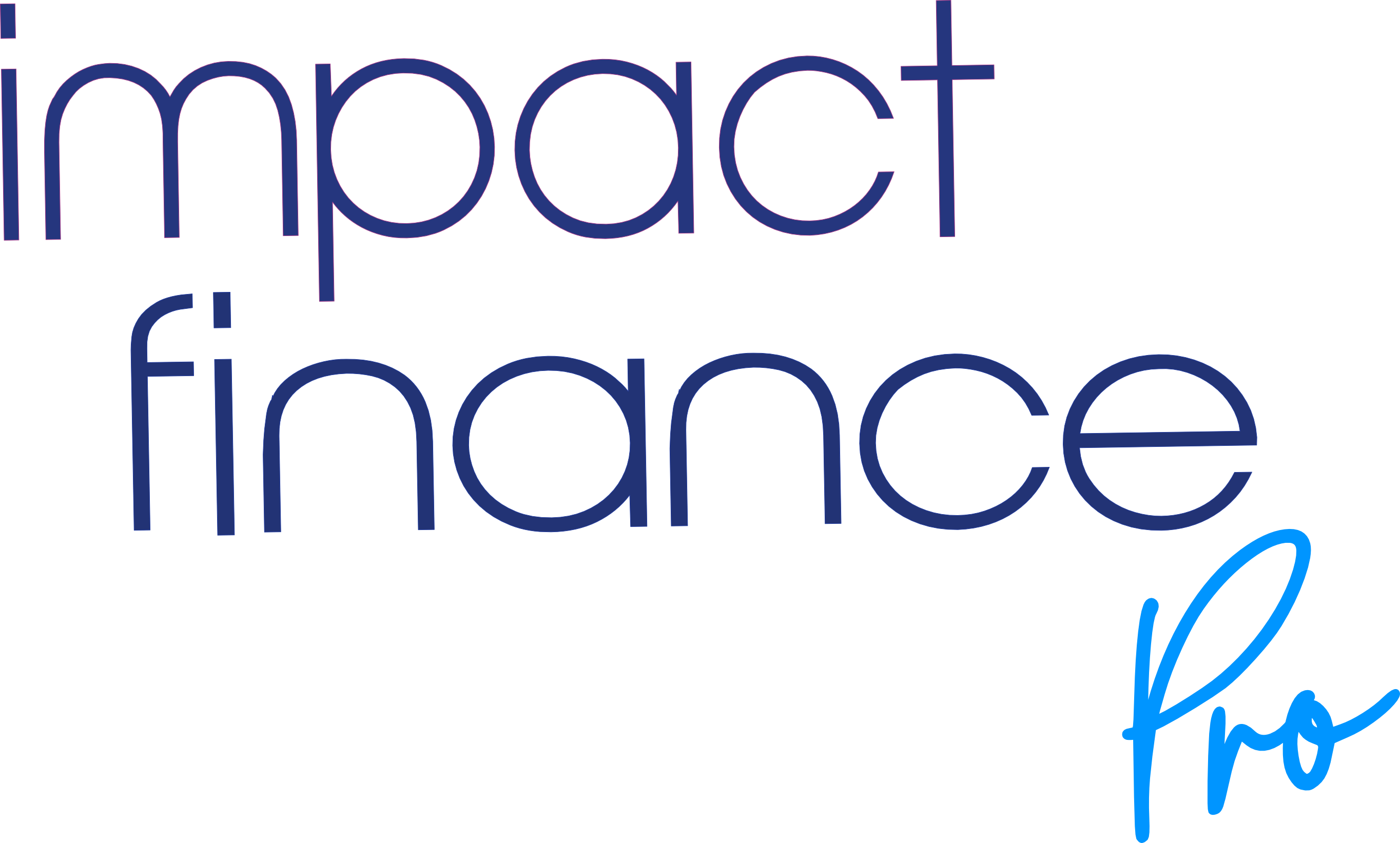 A stylized wordmark of 'impact finance pro' over a dark green background.